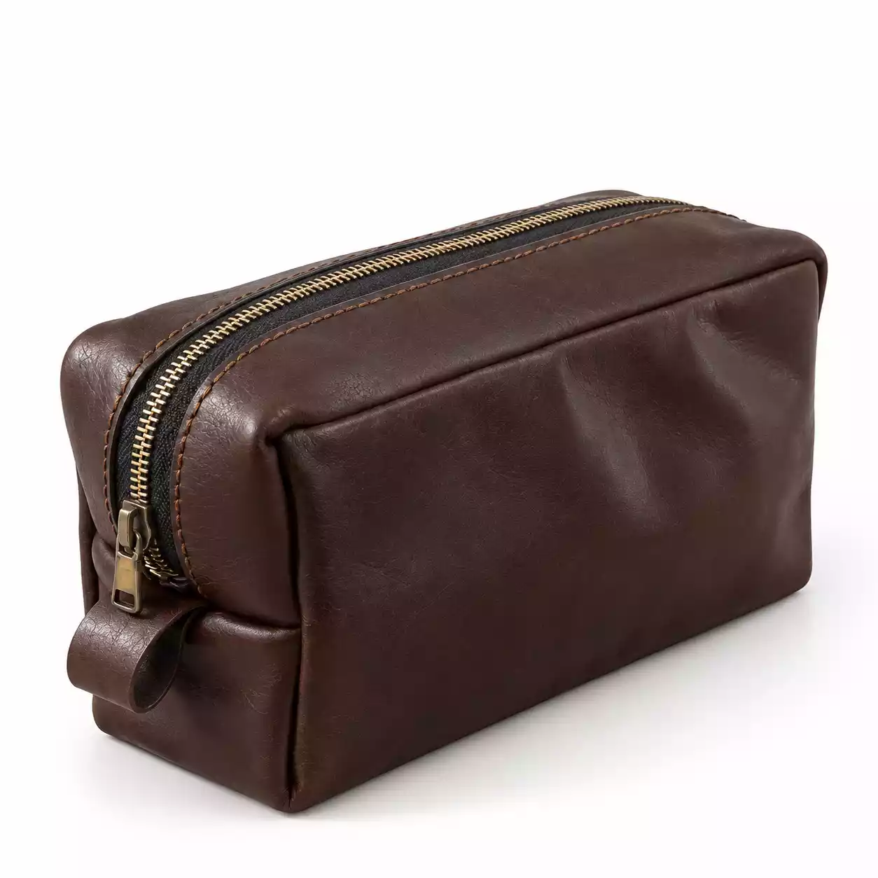Boxy Pouch – Dark Coffee Brown Leather Pouch
