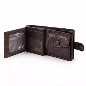 Trifold Wallet – Dark Coffee Brown Leather Wallet