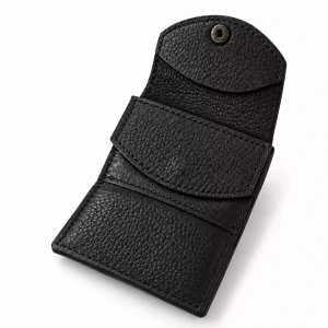 Roller Wallet – Black Leather Wallet Open