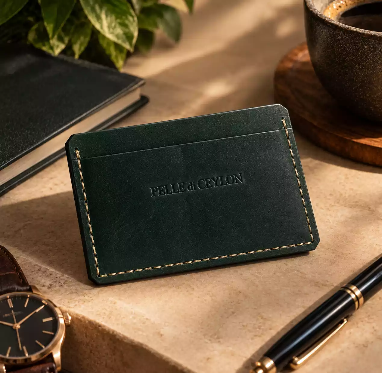 The Minimal Card Holder – Aqua Italian Leather Card Holder 1