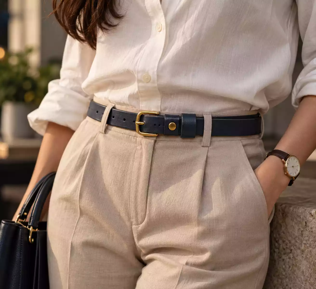 Women’s Premium Leather Belt – Blue Italian Leather Belt2