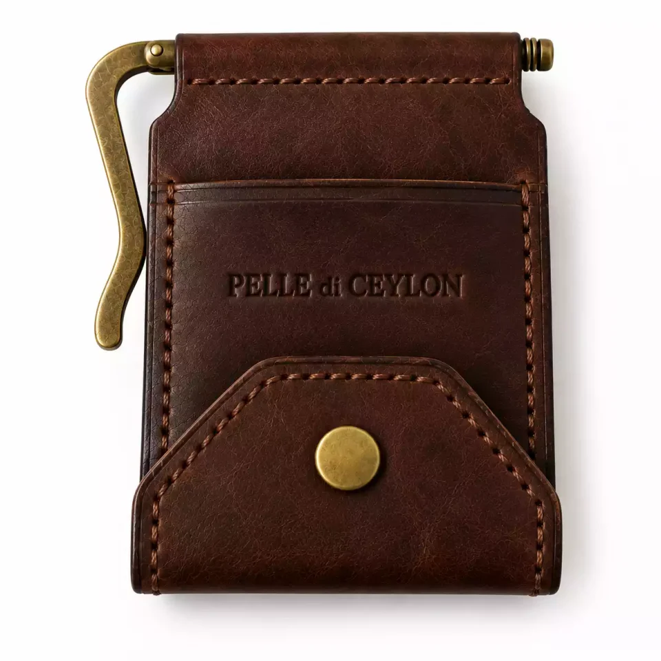 The Money Clip Wallet – Brown Oil Pull-Up Leather Wallet