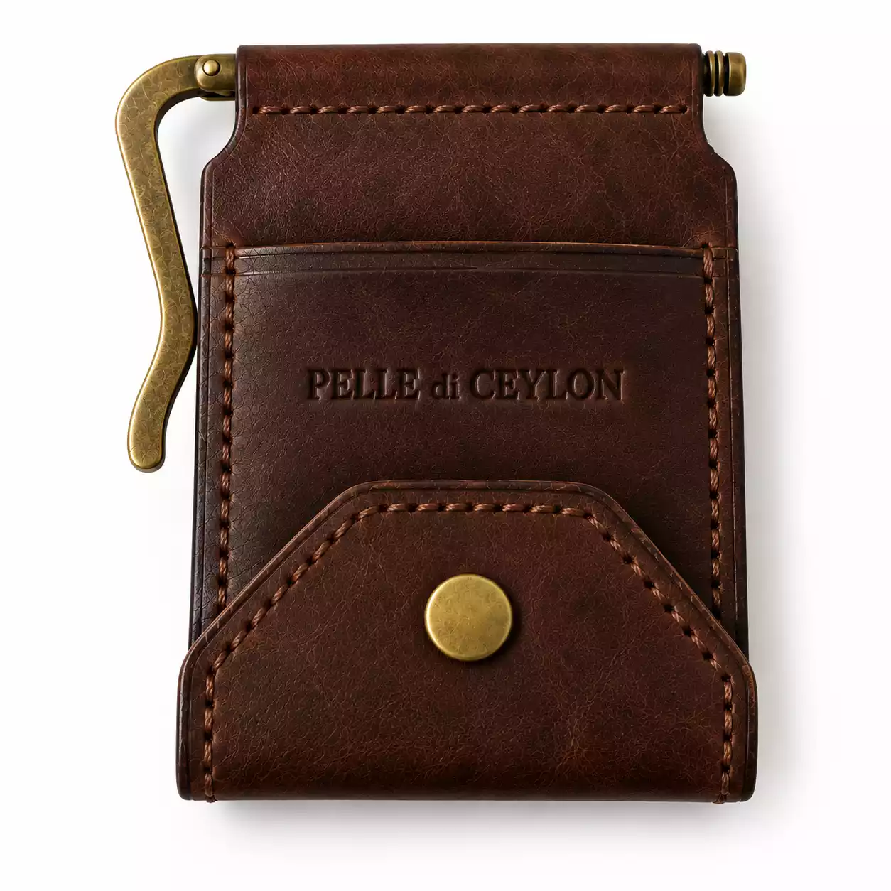 The Money Clip Wallet – Brown Oil Pull-Up Leather Wallet