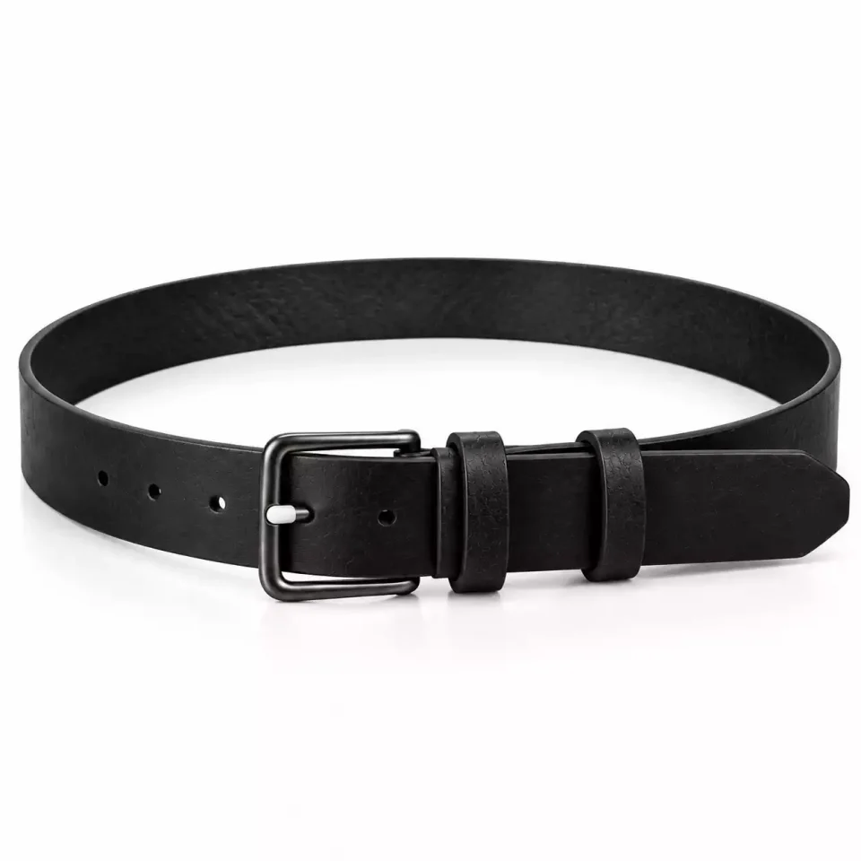 The Classic Buffalo Belt – Black Full-Grain Leather Belt (105cm)