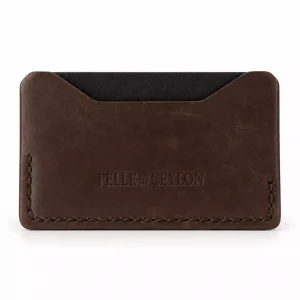 Horizontal Wraparound Card Wallet – Dark Coffee Brown
