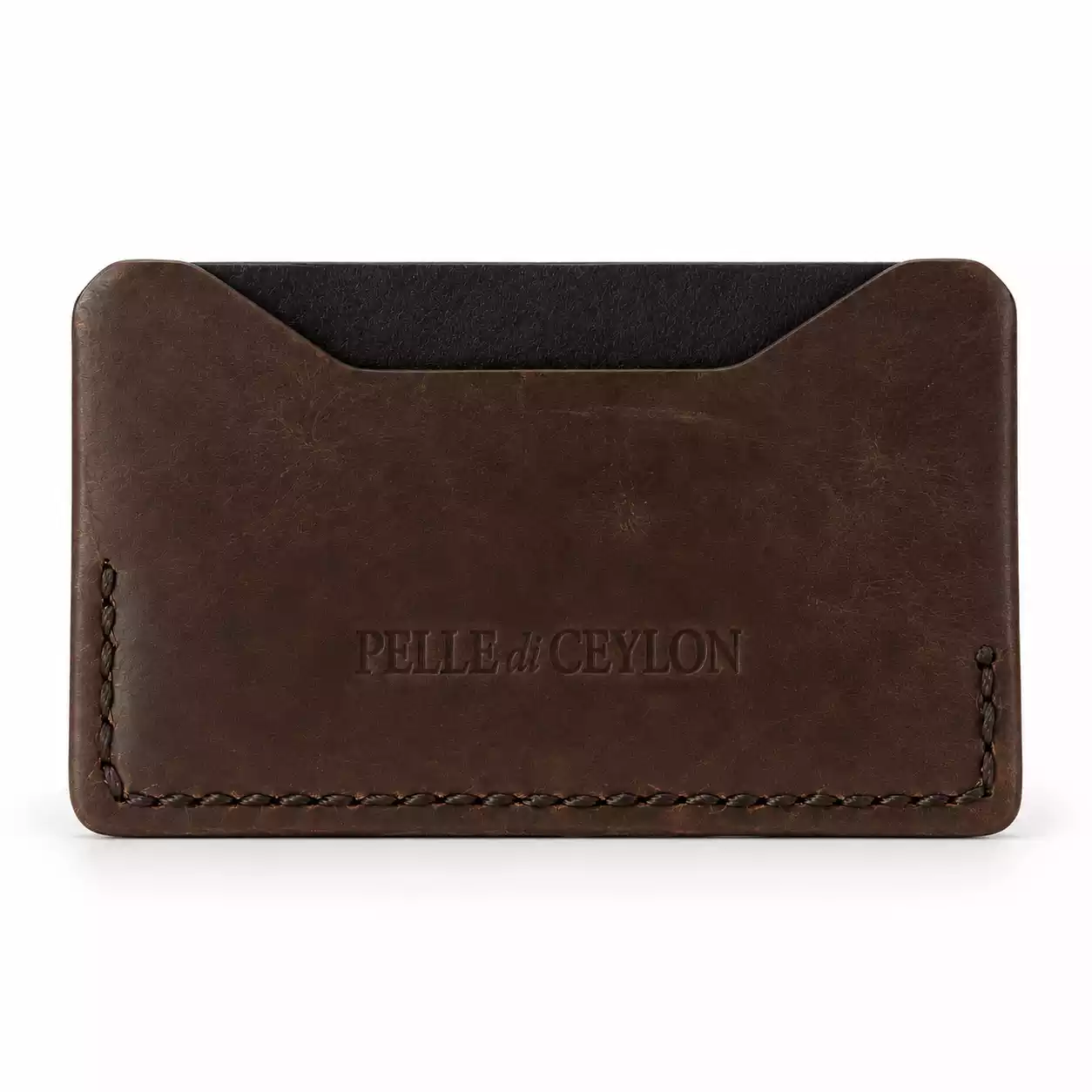 Horizontal Wraparound Card Wallet – Dark Coffee Brown