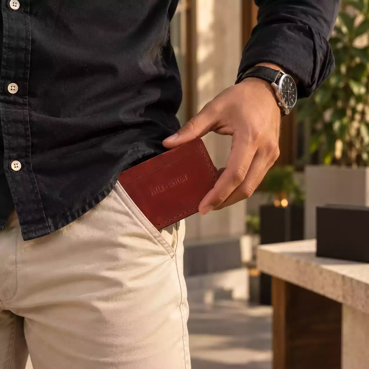 The Minimal Card Holder – Red Italian Leather Card Holder 4