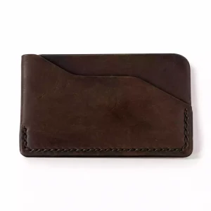 Horizontal Wraparound Card Wallet – Dark Coffee Brown Back