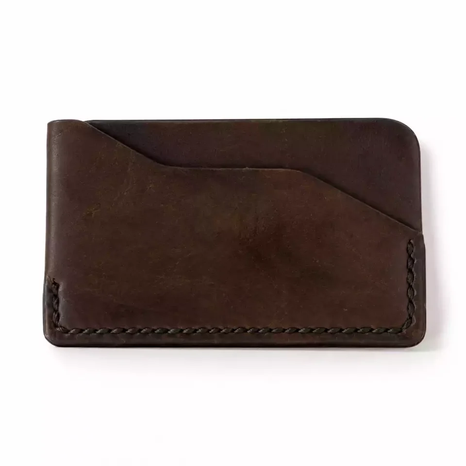 Horizontal Wraparound Card Wallet – Dark Coffee Brown Back