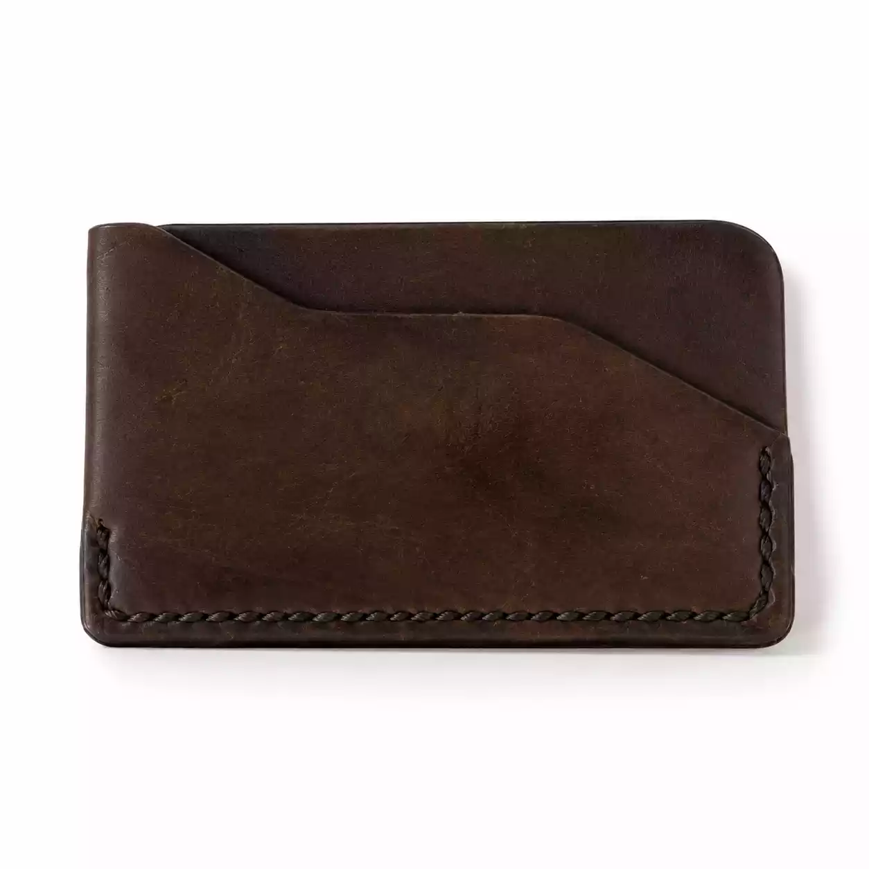Horizontal Wraparound Card Wallet – Dark Coffee Brown Back