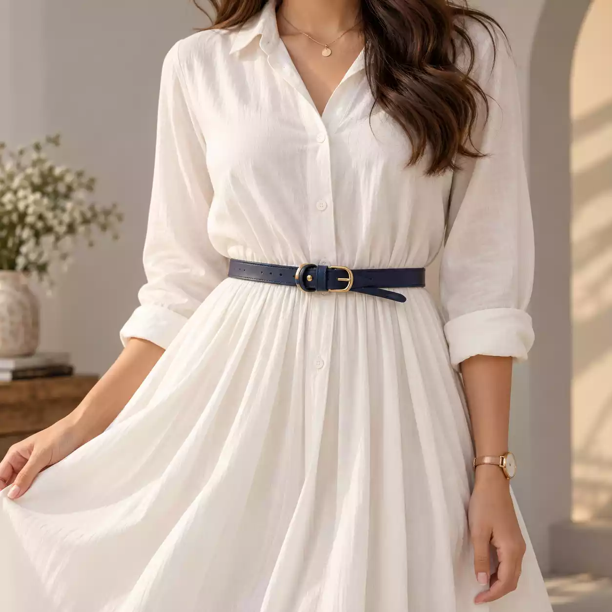 Women’s Premium Leather Belt – Blue Italian Leather Belt3