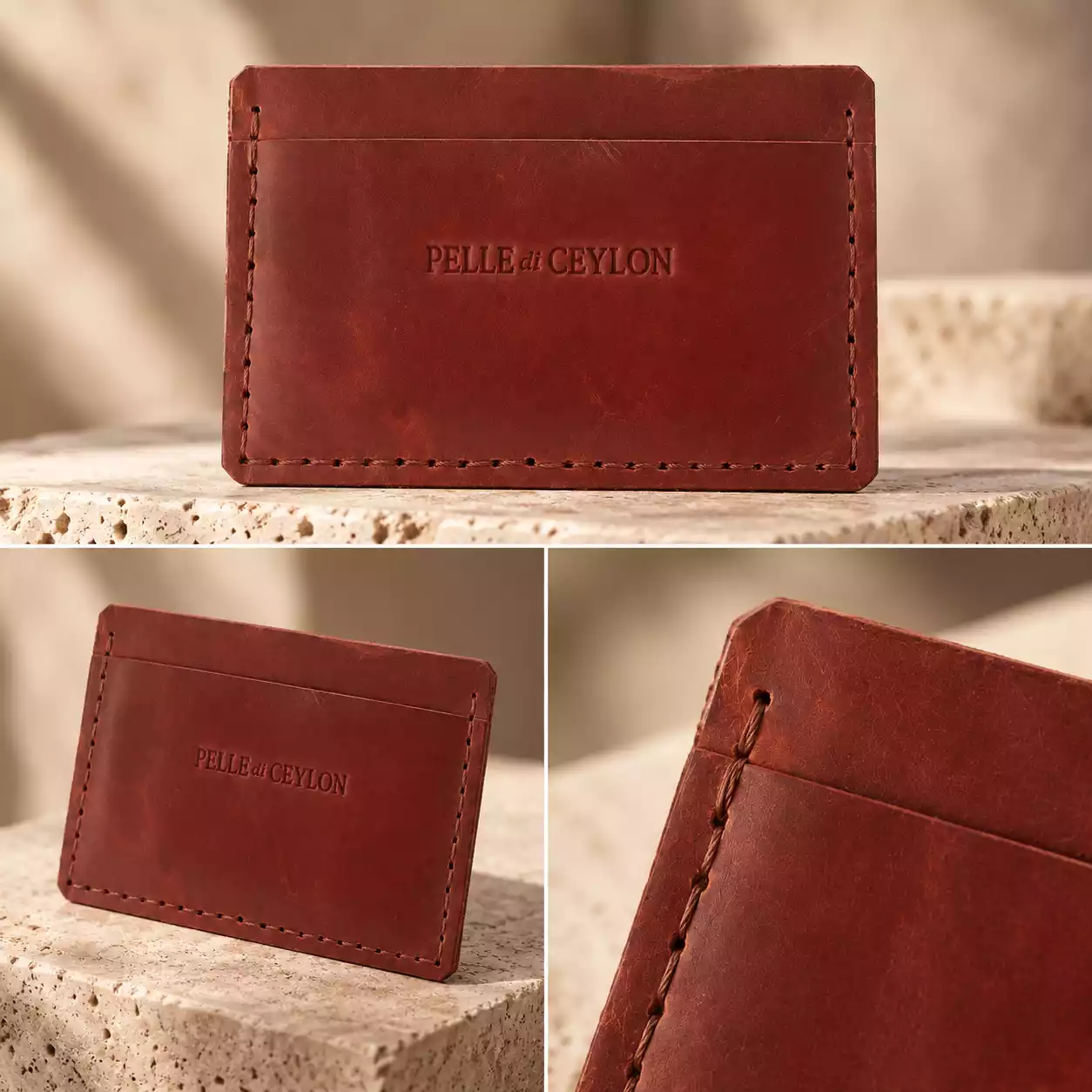 The Minimal Card Holder – Red Italian Leather Card Holder 1
