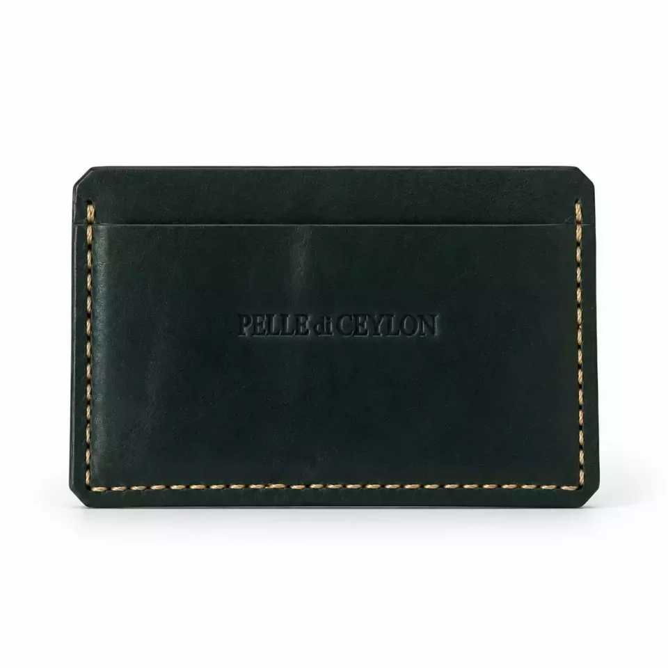The Minimal Card Holder – Aqua Italian Leather Card Holder