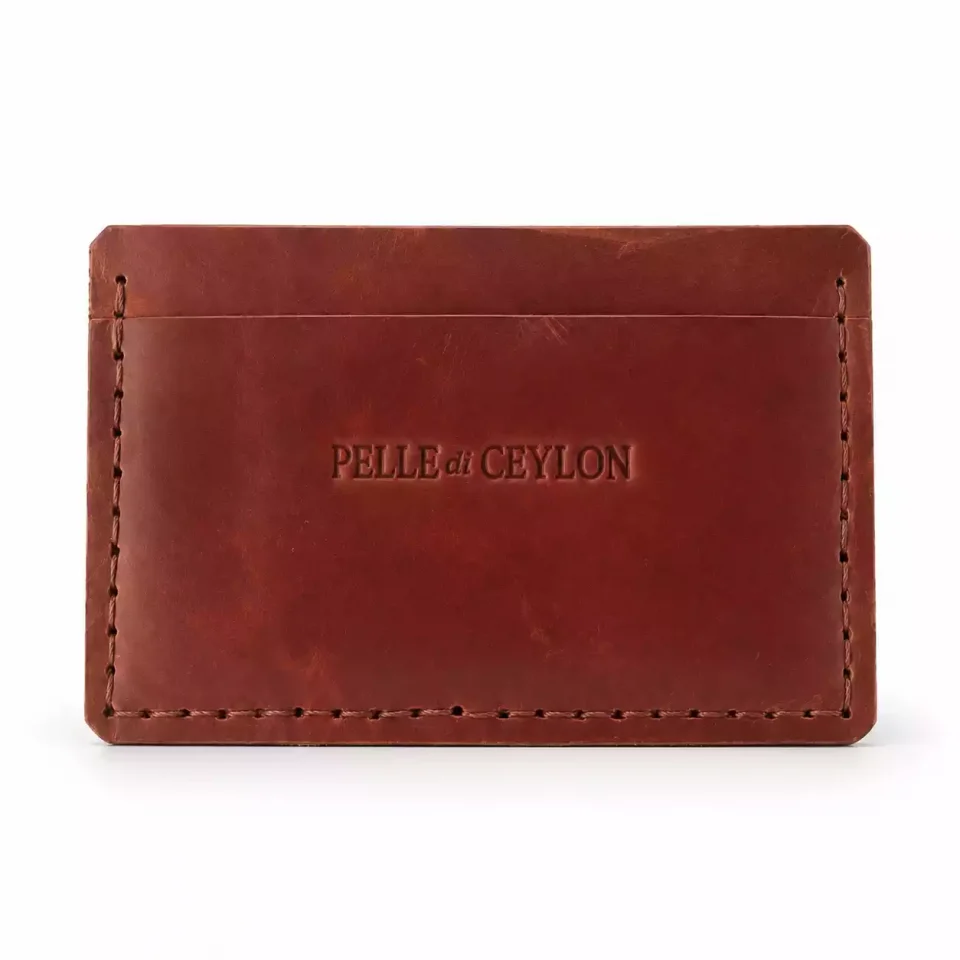 The Minimal Card Holder – Red Italian Leather Card Holder