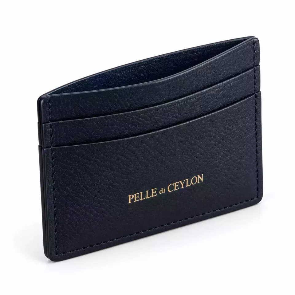 The Essential Cardholder – Black Pebble Leather Card Holder