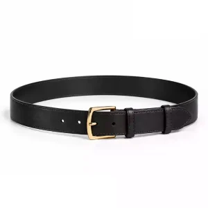 Classic Leather Belt – Black Italian Vegetable-Tanned Leather-1