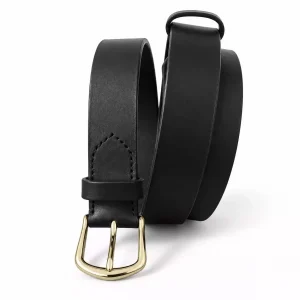 Classic Leather Belt – Black Italian Vegetable-Tanned Leather