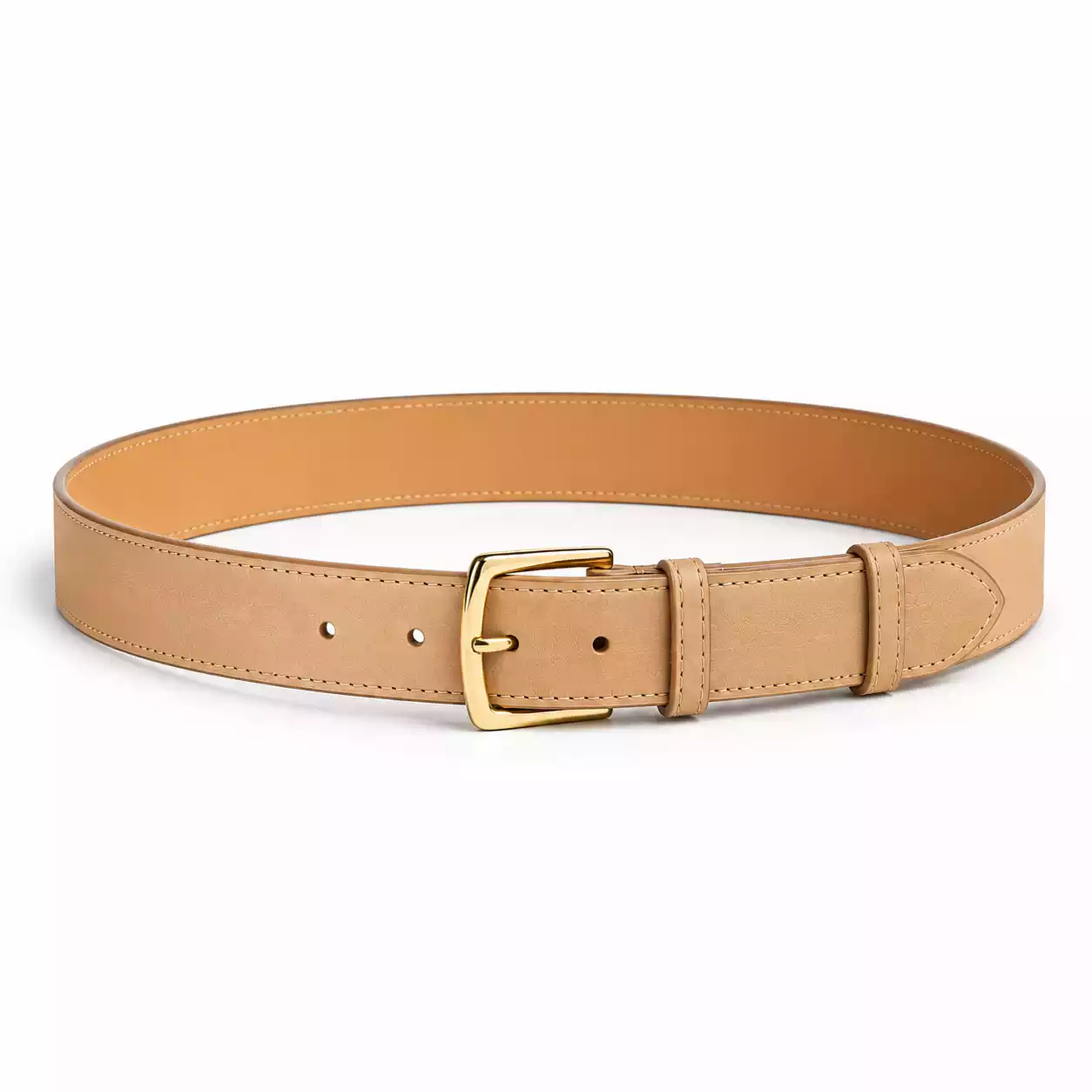Classic Leather Belt – beige Italian Vegetable-Tanned Leather-1