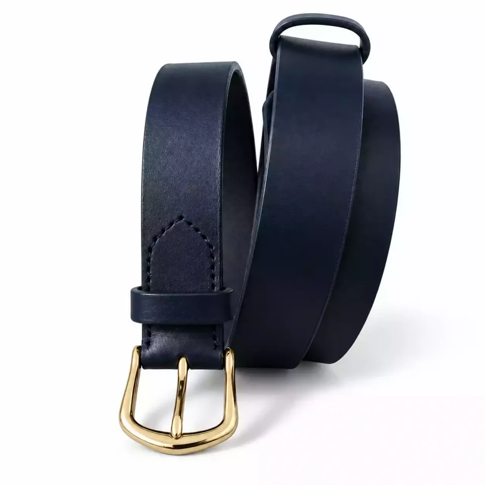 Classic Leather Belt – blue Italian Vegetable-Tanned Leather