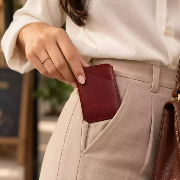 The Essential Cardholder – Red Italian Leather