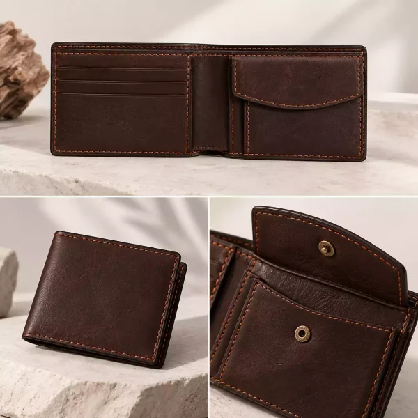 The Classic Bifold – Dark Coffee Brown Leather Wallet 1
